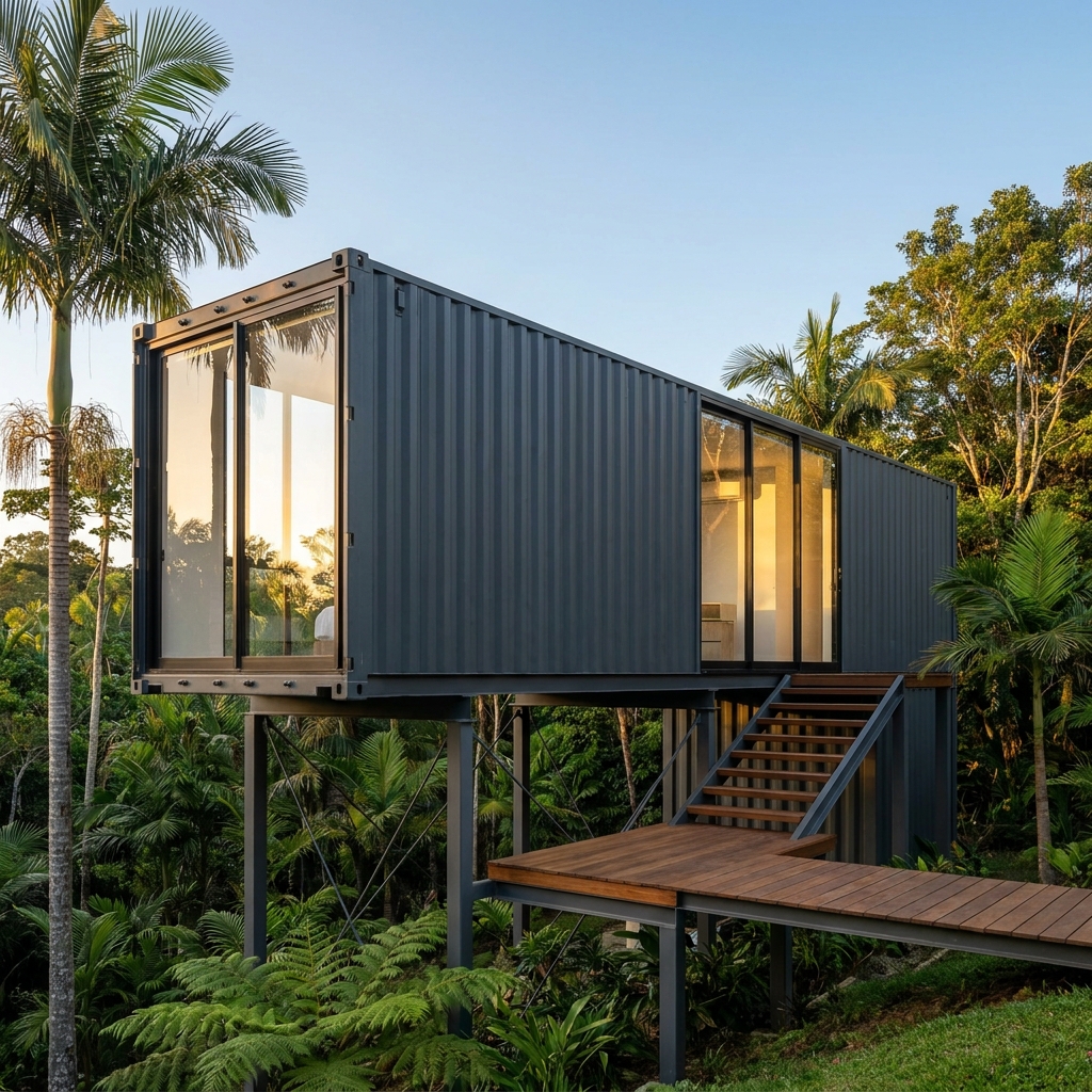 Modular home in a wooded setting